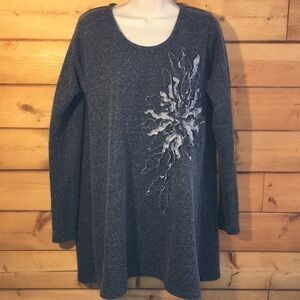 Tulip | French Terry Oversized 3D Flower Tunic S